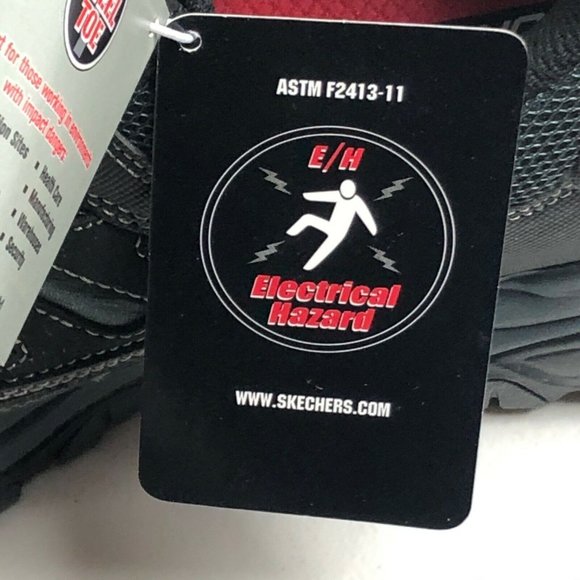 Skechers Cankton Ebbitt Steel Toe Leather Memory Foam Sneakers Black 77161 9.5 - Picture 8 of 12